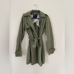 Green trench coat